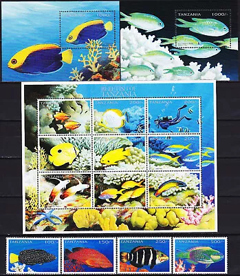 Tanzania Set & All 3 S/S Reef Fish Of Tanzania 1996 MNH-3025 Euro • $10