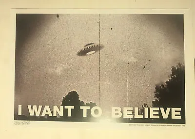 UFOs EXIST Flying Saucer X-Files Conspiracy Poster/Print Signed By Artist Frank  • $20