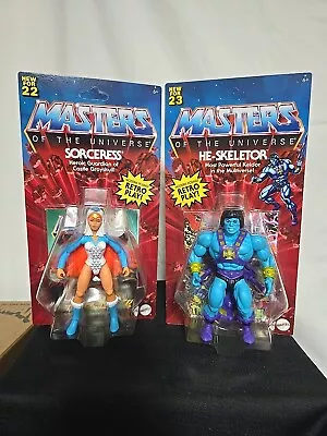 Masters Of The Universe Origins He-Skeletor & Soceress MOTU Unpunched Mattel • $32.50