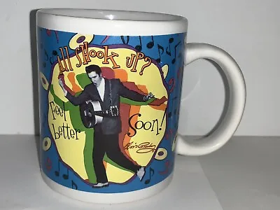 Elvis All Shook Up Coffee Mug Cup Tea Feel  Better Soon 2 Sided • $9.95