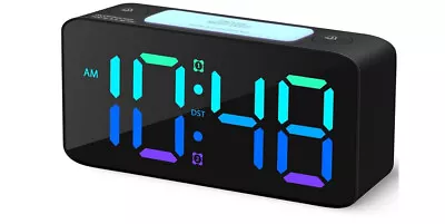 Super Loud Alarm Clock For Heavy Sleepers RGB Digital Clock 7-Color Night Ligh • $19.99