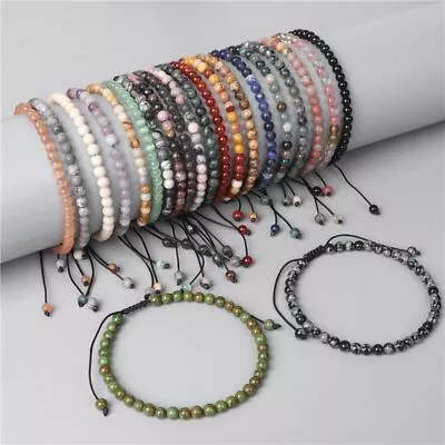 4mm Handmade Natural Chakra Gemstone Braided Adjustable Bracelets Jewelry Gifts • $2.49