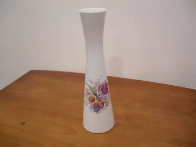 Vintage Vase Kaiser White Porcelain Made In West Germany FLORIAL DESIGN 10  TALL • $25