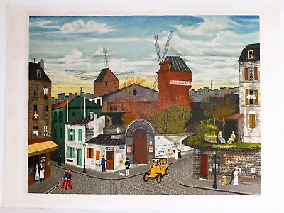 Michel Delacroix Vintage Lithograph Signed Numbered Moulin De La Galette En Ete • $1200