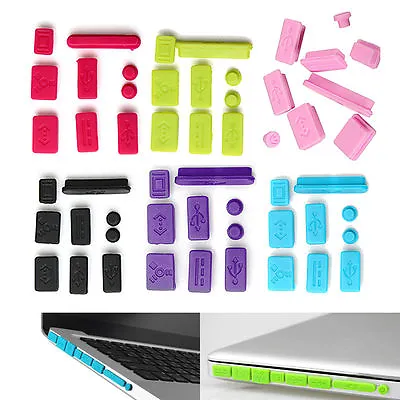 For MacBook Pro Accessory Cover Set 9pcs Protector Silicone Anti Dust Plug Ports • $1.89