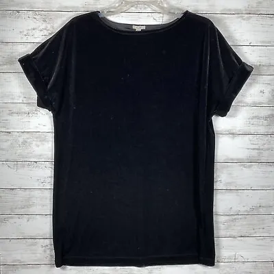 ECOTE Urban Outfitters Velvet Shift Tunic Dress Black Stretch NWT USA Sz M • $13.99