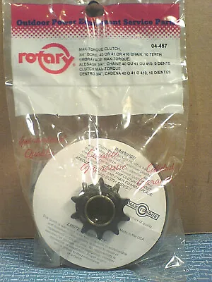 Rotary 04-457 Max Torque Clutch. 3/4 Bore 4041410 Chain 10 Tooth Sprocket J-79 • $40
