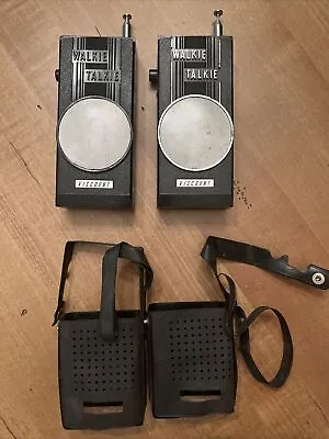 2 Vintage 1960’s VISCOUNT 3 Transistor Walkie Talkies With Cases • $39.99