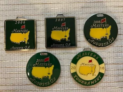 Augusta PGA Masters Bag Tags Lot Of 5 Years  2006 2007 2008 2009 & 2010 • $75