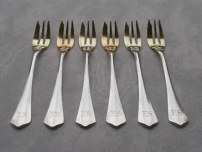 £200.41 • Buy Rare Set 6 Cake Forks Art Nouveau O. Lily From 800 Silver VSF 4800