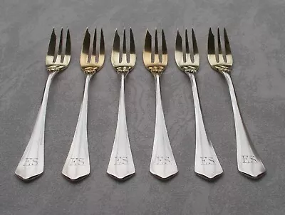 £200.41 • Buy Rare Set 6 Cake Forks Art Nouveau O. Lily From 800 Silver VSF 4800