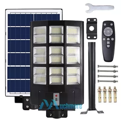 9900000000lm Commercial Solar Street LED Light Dusk To Dawn Road Lamp 1600W+Pole • $119.69