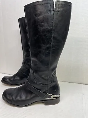UGG Women's Channing Il Equestrian Riding Boots Black Leather 10M Premium Boots! • $48.50