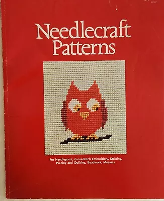 Vintage 1975 Needlecraft Patterns Book Needlepoint Embroidery Knitting Quilting • $10