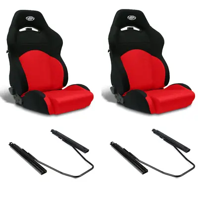 SAAS GT Seats (2) With Rails Dual Recline Black/Red ADR Compliant • $860