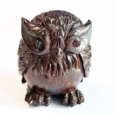 £35.99 • Buy F021 - 30 Years Old 1.2  Hand Carved Ebony Ironwood Netsuke - Beautiful Owl
