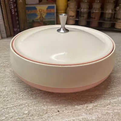 Vintage Pink Bopp Decker Plastic Vacron Covered Bowl Serving Dish MCM /ATOMIC • $27.50