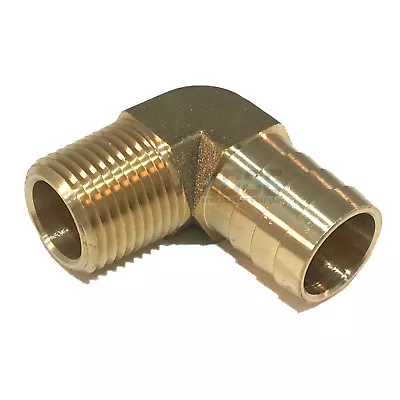 3/4 HOSE BARB ELBOW X 1/2 MALE NPT Brass Pipe Fitting Thread Gas Fuel Water Air • $13.53