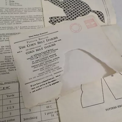 Vintage Corn Belt Dailies Pattern Bureau Cowboy Quilt Mail Order Design 7353 • $28.38