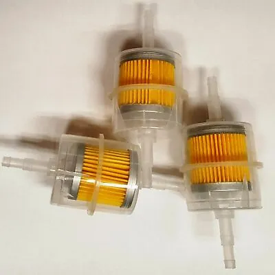$8.90 • Buy FIT 5/16 OR 1/4 Inline Fuel Filter. Clear Plastic (Lot Of 3 Pcs )