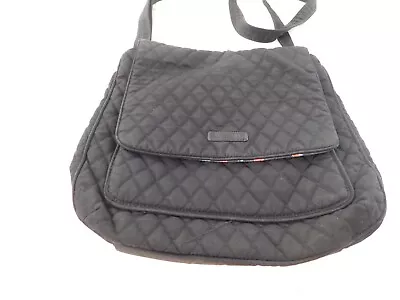 Vera Bradley Medium Mailbag Crossbody Quilted Black VGUC • $10.19