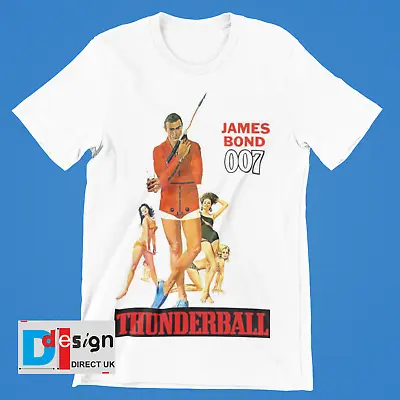 £6.99 • Buy James Bond Sean Connery T-Shirt Thunderball Goldfinger, Dr No, Movie Retro Tee C