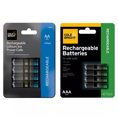  4PK AA/AAA Rechargeable Battery 500mAh 600mAh Ni-Mh Li-ion Batteries Cheapest • £3.49