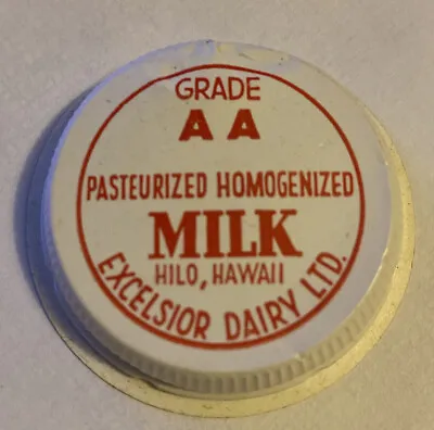 Grade AA Excelsior Dairy Ltd Hilo Hawaii Bottle Plastic Milk Cap • £20.90