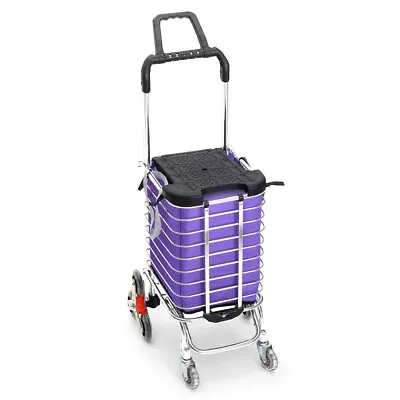 Foldable Shopping Cart Trolley Basket Luggage Grocery Portable Aluminum  W/Wheel • $65.99