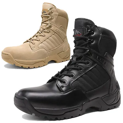 US Men's Tactical Boots Side Zipper Work Combat Boots Military Hiking Boots • $63.94