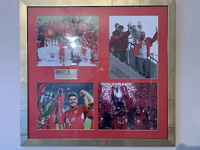 £100 • Buy Signed Steven Gerrard CL 2005 Football Memorabilia Framed