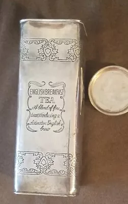 Vintage English Breakfast Tea Metal EMPTY Cannister ~ 10 × 3 3/4  • $14.99