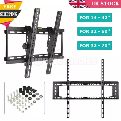 £12.99 • Buy Tv Wall Bracket Mount Tilt Lcd Led Plasma 14 26 32 40 42 50 55 60 65 70 Inch Uk
