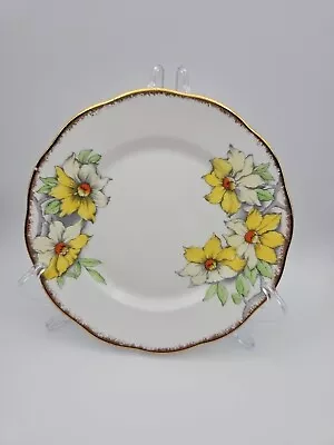 Vintage Salisbury China Clematis Bread Side Plate 6½ Yellow Flowers Handpainted  • £6