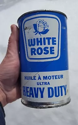 Vintage Advertising White Rose One Imperial Quart Motor Oil Can Cardboard EMPTY • $65