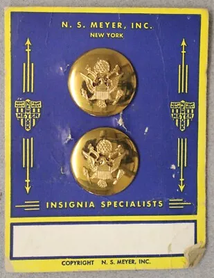 Army Enlisted Collar Pin: Unassigned - Gilt Semi-domed Pair On Meyer Card • $7.95