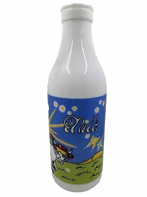 Vintage Milk Glass Carlton Quart Milk Bottle Cow In Bonnet Collectible Dairy  • $13.99