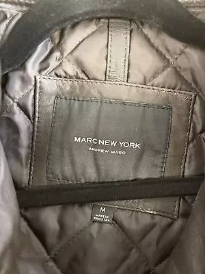 MARC NEW YORK By ANDREW MARC Men's Black Leather Moto Jacket - US M • $357