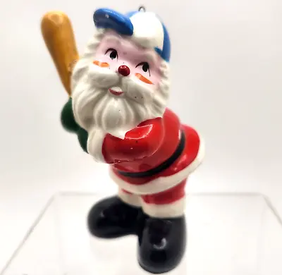 Silvestri Christmas Ornament Vintage Ceramic Santa Baseball • $9.42