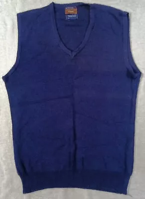 Classic Styling JC Penney Mens Sweater Vest Navy Blue Vintage Used Size L V Neck • $16.15