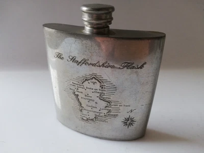 £9 • Buy Vintage The Staffordshire Hip Flask - Pewter - Made In Sheffield