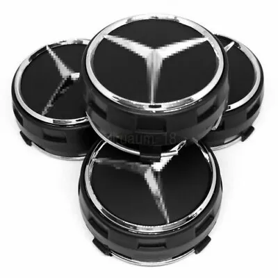 4X Wheel Centre Hub Caps AMG Black Alloy 75mm For Mercedes Benz A B C E Class AU • $24.69