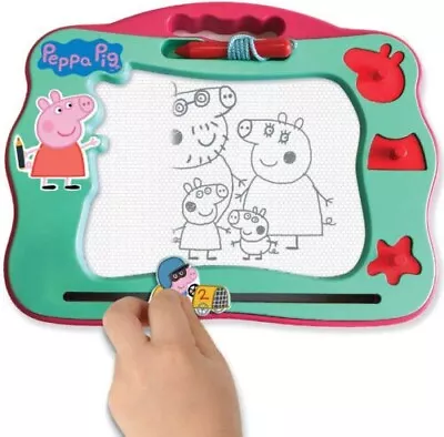 Travel Magnetic Peppa Pig Scribbler Drawing Board Draw Stamp Erase Kids Toy 3+  • £15.99