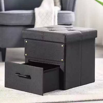 Stockbox 15  Ottoman With Storage Drawer Black • $33.32