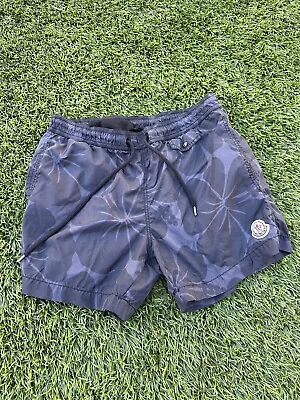 Used Moncler Floral Black Swim Trunk Swimsuit Size Medium • $130