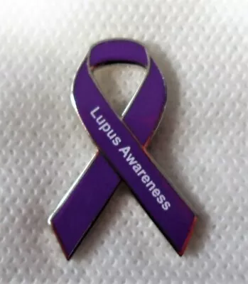 ***NEW*** Lupus Purple Awareness Ribbon Enamel Pin Badge. Cancer Charity. • £3.99