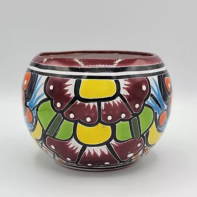 Talavera Mexican Pottery Small Planter Pot Handpainted Terracotta Coloroful 5  • $24.95