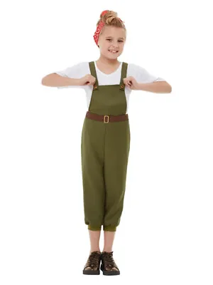WW2 Little Land Girl Costume Green • £20.12