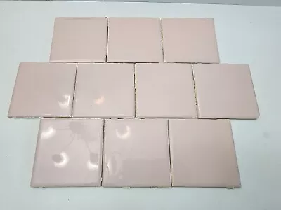 Lot Of 10 Aztec VTG Baby PINK Ceramic Wall Tile 4.25 Square Reclaimed 4x4 • $23.06