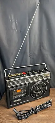 Vintage Sanyo M 2555 Portable AM/FM Cassette Boombox 1980's WORKING • $19.99